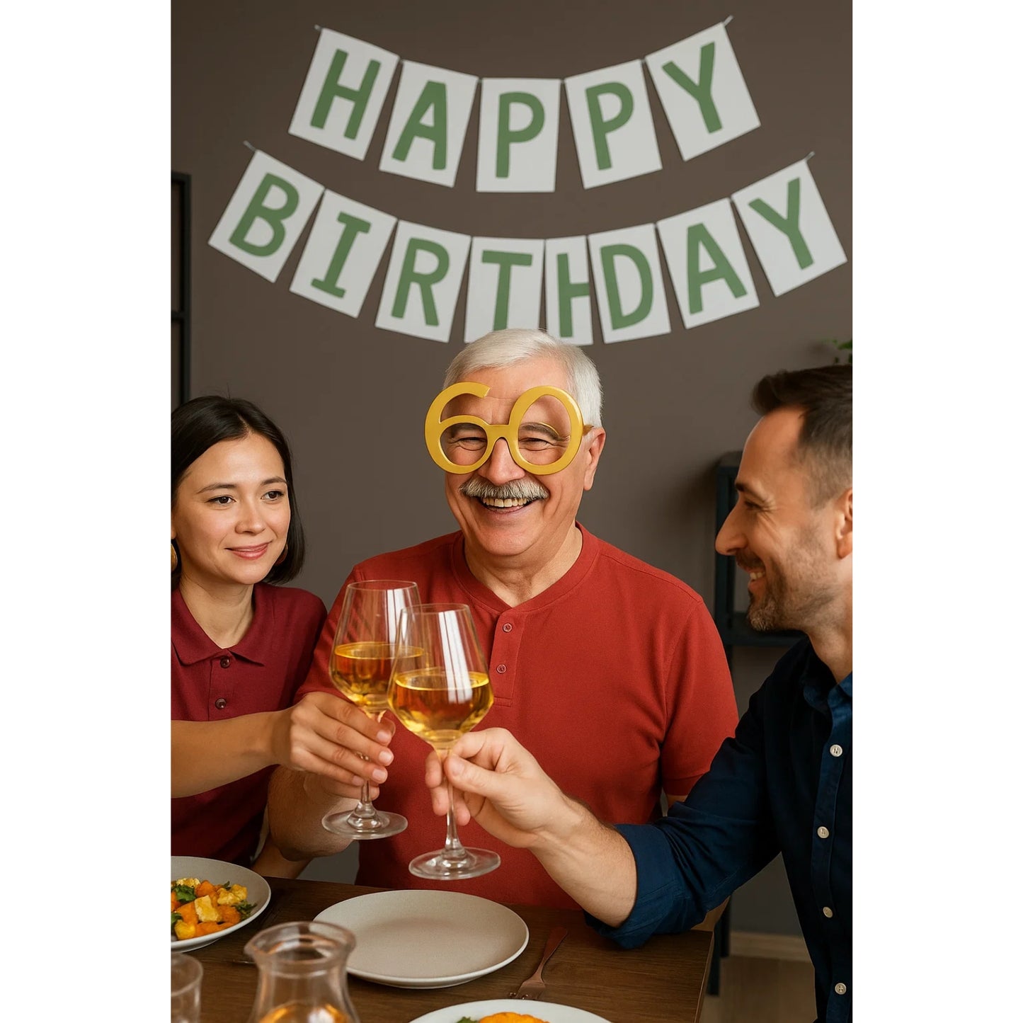 Happy 60th Birthday Metallic Gold Party Shades - 1PC