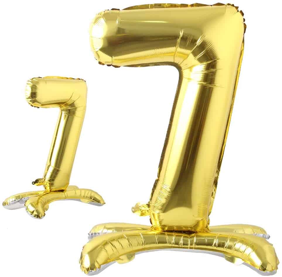 Gold Number 7 Balloon | Self Standing Balloons - 32 inches