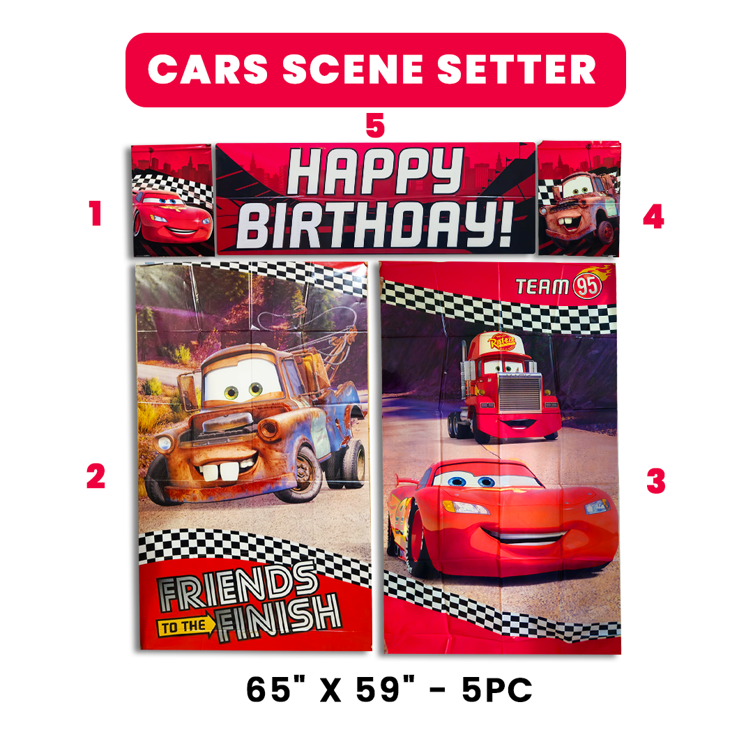Cars Scene Setter 65" X 59" - 5Pc