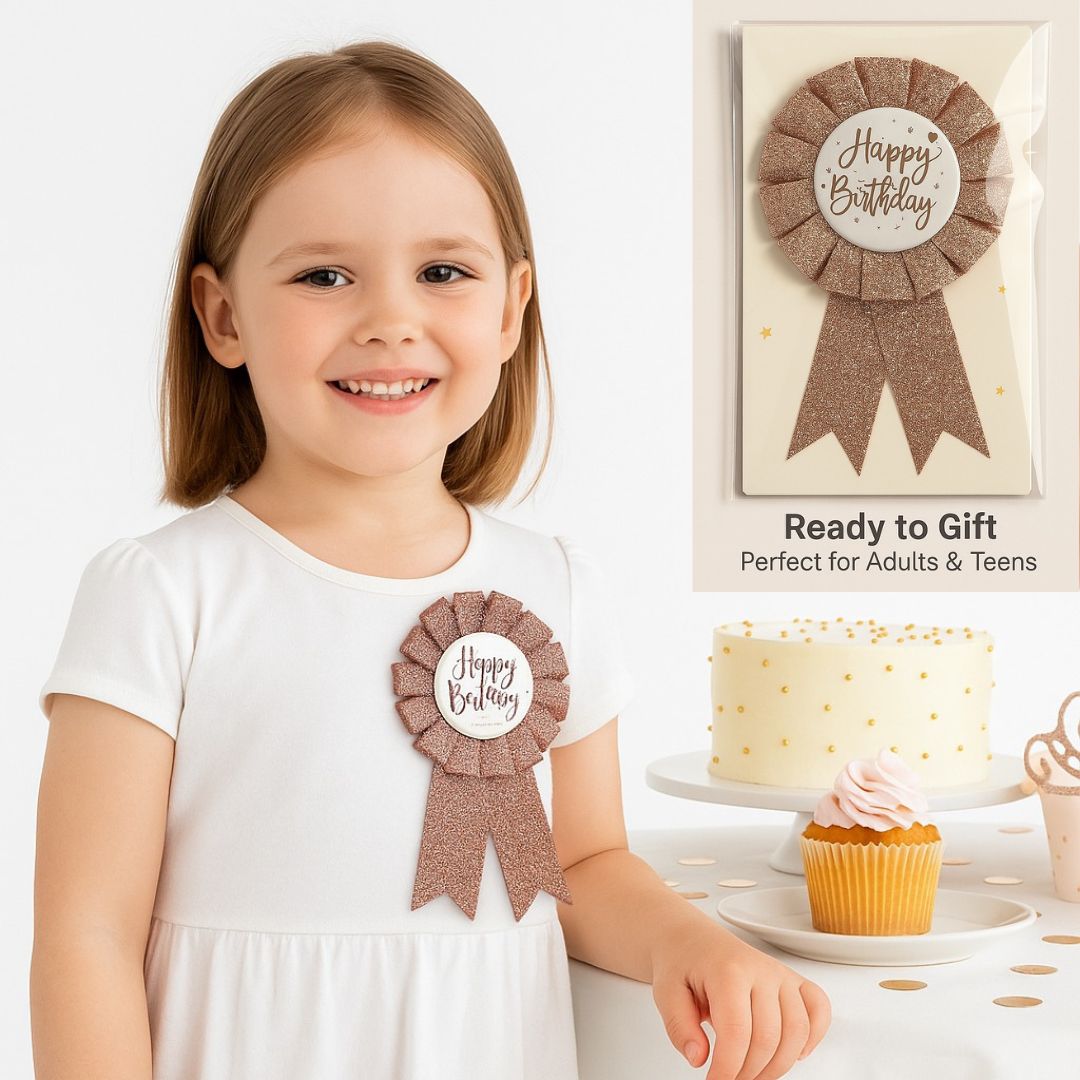 Happy Birtday Rose Gold Award Ribbon - 1PC