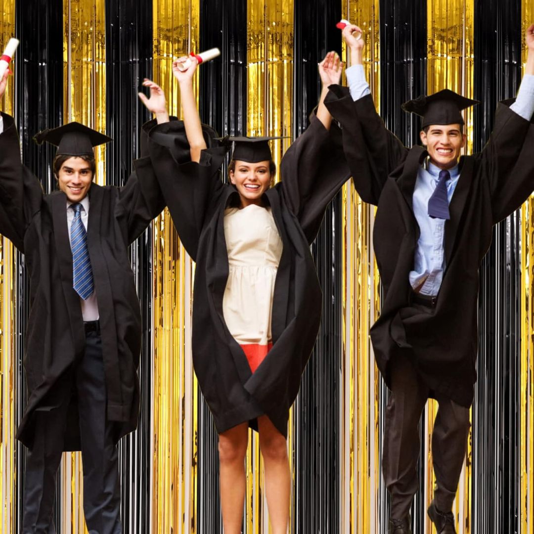 Gold & Black Dual Tone Foil Curtain - 6FT x 3FT - 1PC