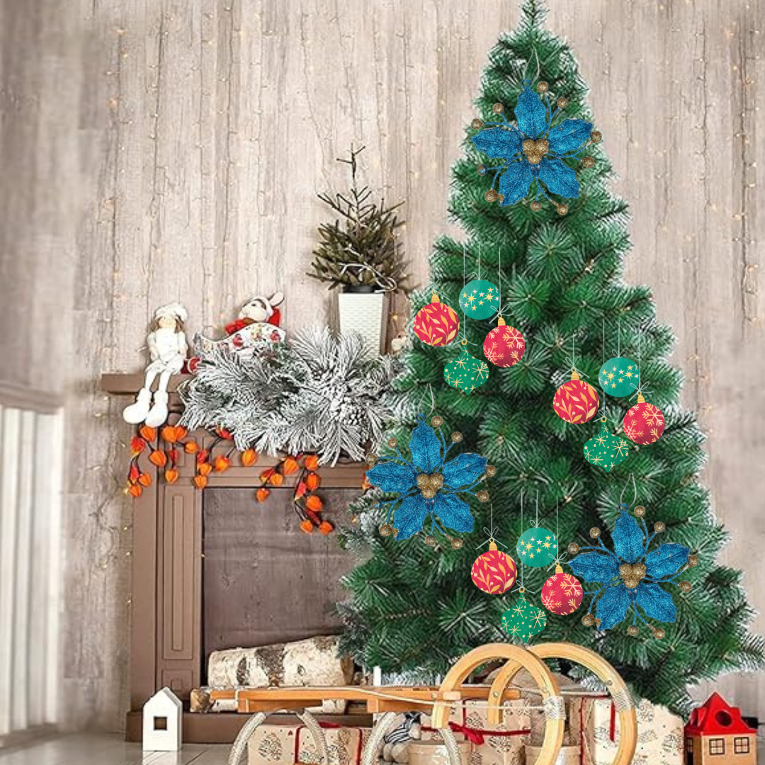 CTO Mistletoe Leaves Blue - 2PC