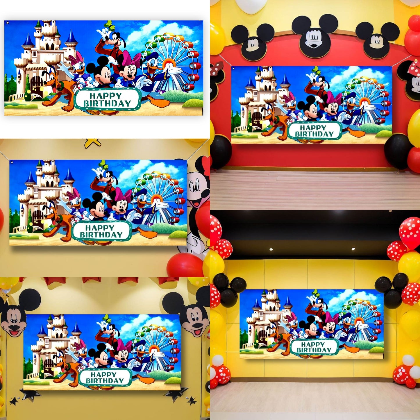 Disney Clubhouse Birthday Banner For Wall/Glass/Window Decoration - 4FT X 2FT
