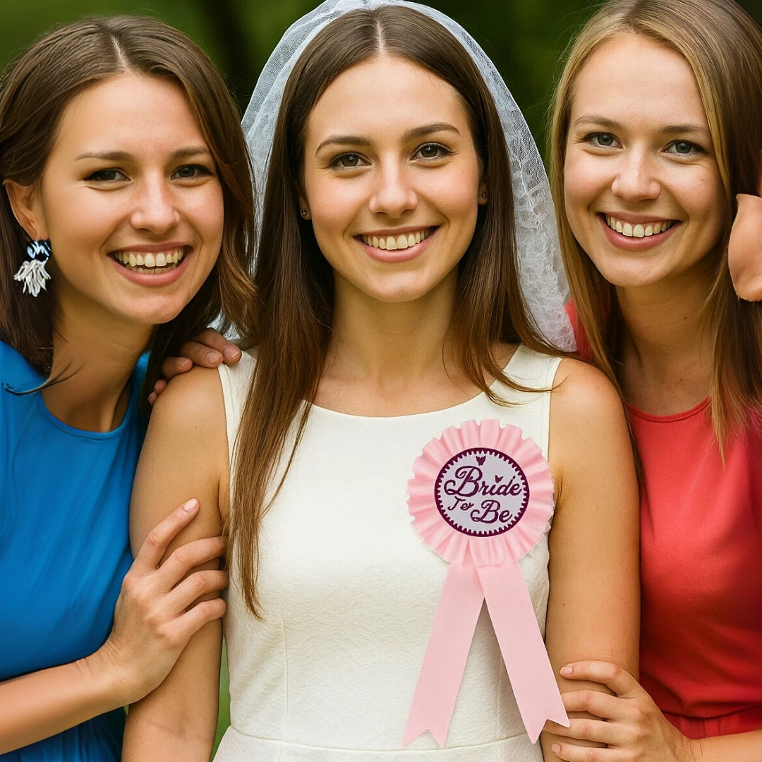 Bride To Be Baby Pink Award Button - 1PC