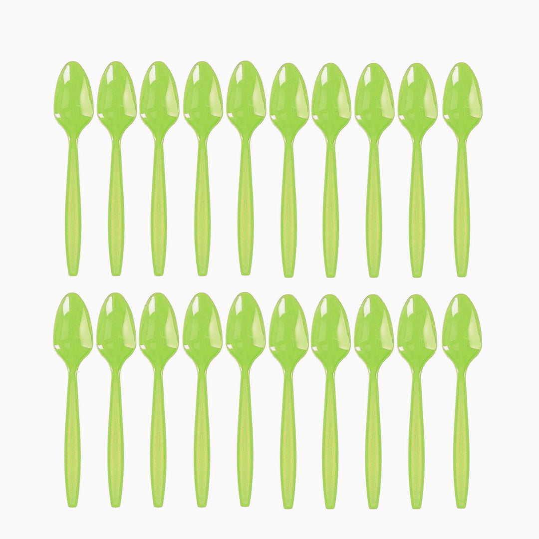 Lime Green Reusable Spoon Set - 20PC