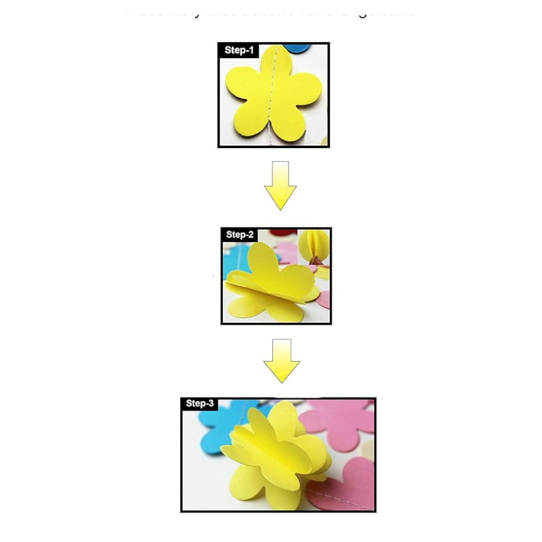 Multi Color 3D Flower String Hanging Decoration