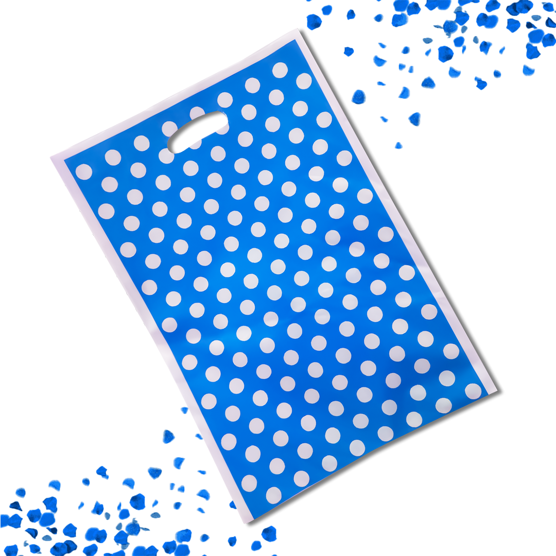 Loot Bags Pink & Blue w/ Polka Dots for Party Favours - 10PC