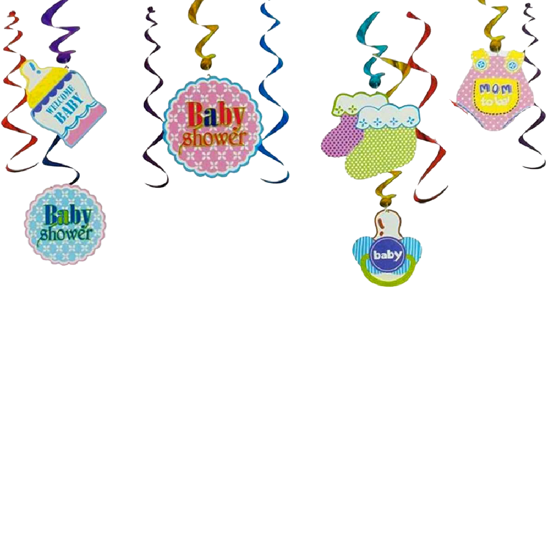 Baby Shower Swirl Decoration - 12 PC