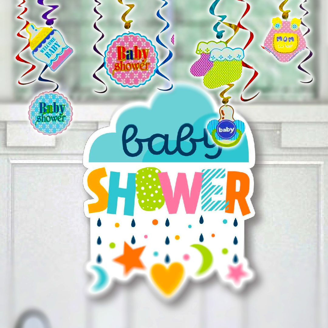 Baby Shower Swirl Decoration - 12 PC