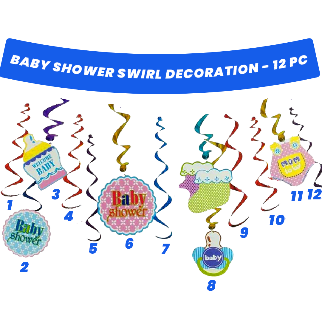 Baby Shower Swirl Decoration - 12 PC