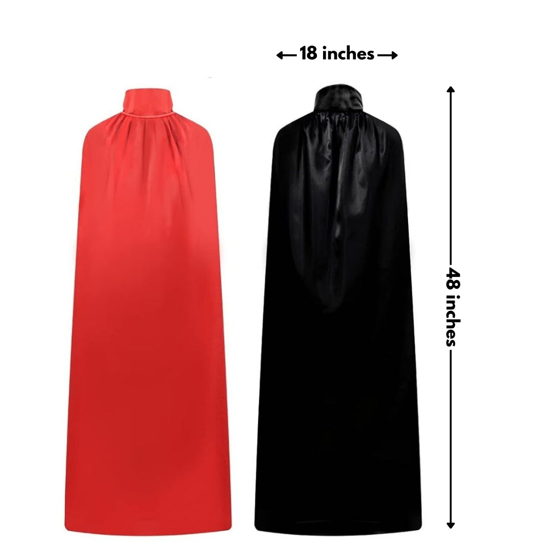 Halloween Red & Black Reversible Cape for Adults - 1PC