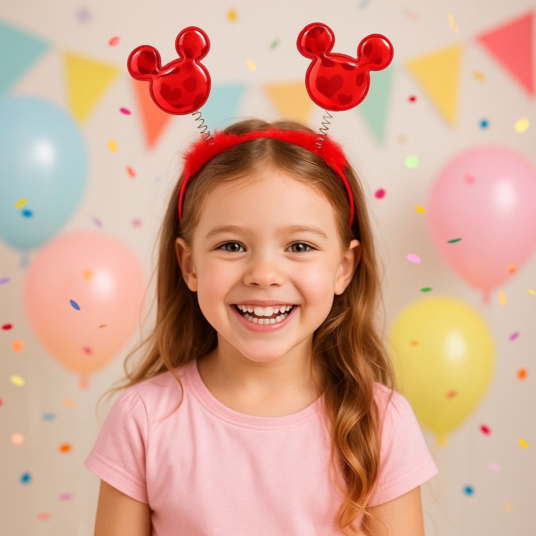 Minnie Mouse Red Headband with Mouse Ears - 1PC