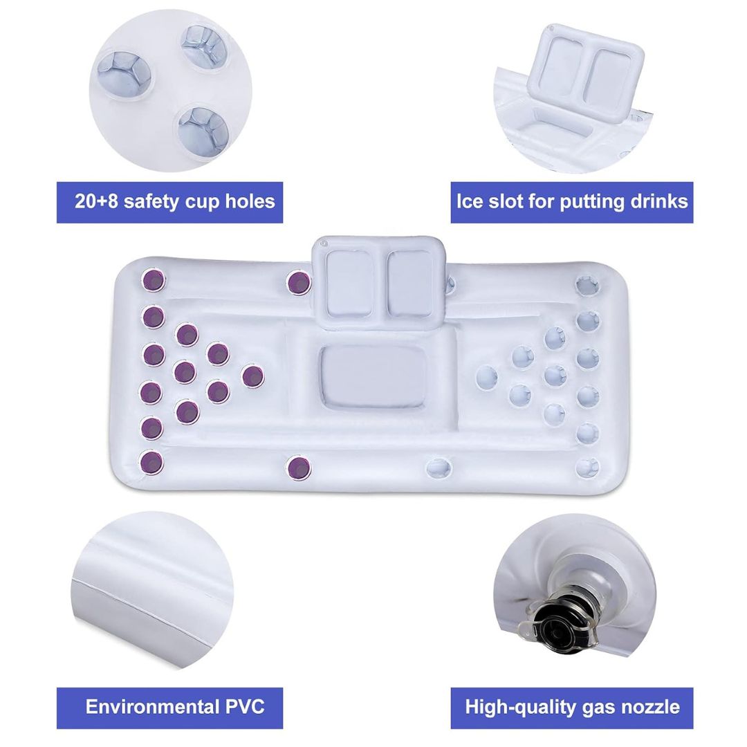 Inflatable Beer Pong Pool Floats White - 6 FT - 1PC