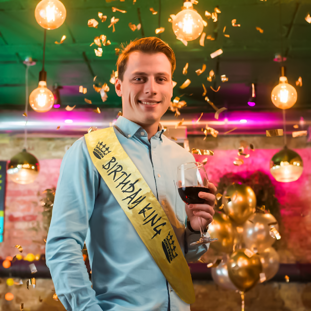 Happy Birthday King Light Up Sash - 1PC