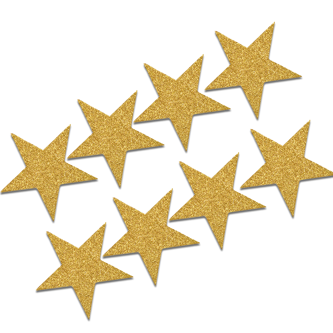 Golden Glitter Star String Decoration - 9FT - 1PC