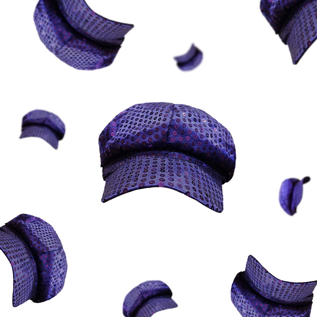 Purple Fedora Cap w/Sequin for Girls - 1PC