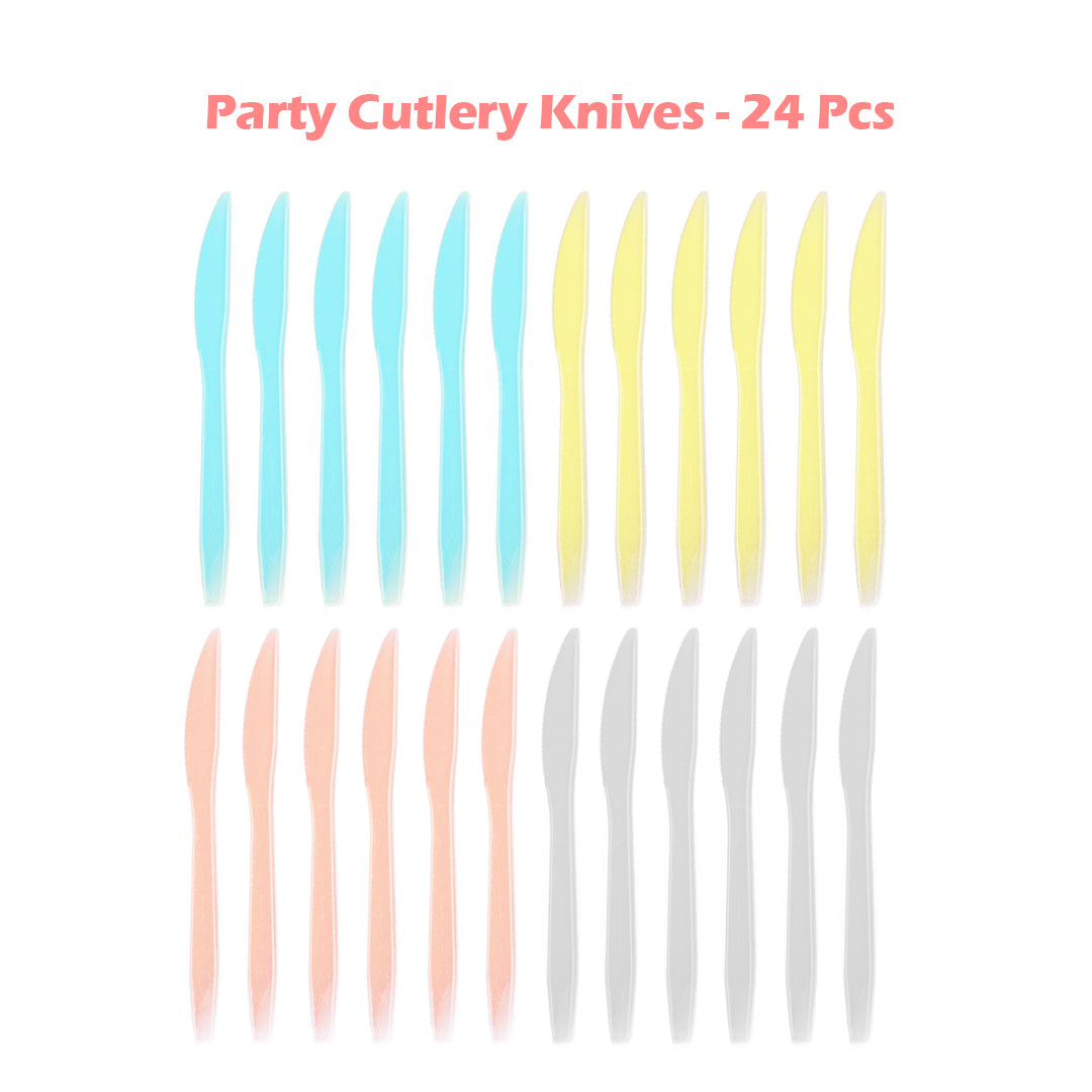 Assorted Pastel Multicolor Butter Knife for Tableware Decor - 24PC