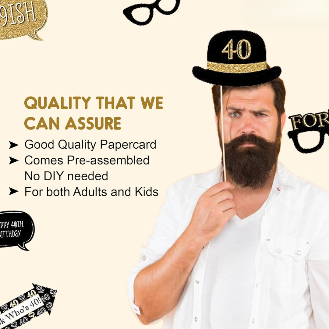 40th Birthday Photo Props - 20PC