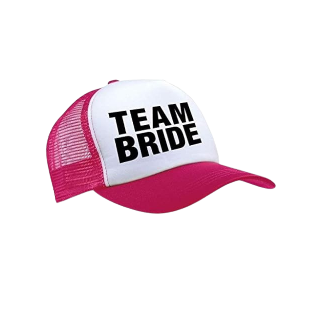 TEAM BRIDE Pink Caps for Bachellorette / Hens Party - Adjustable - 4PC