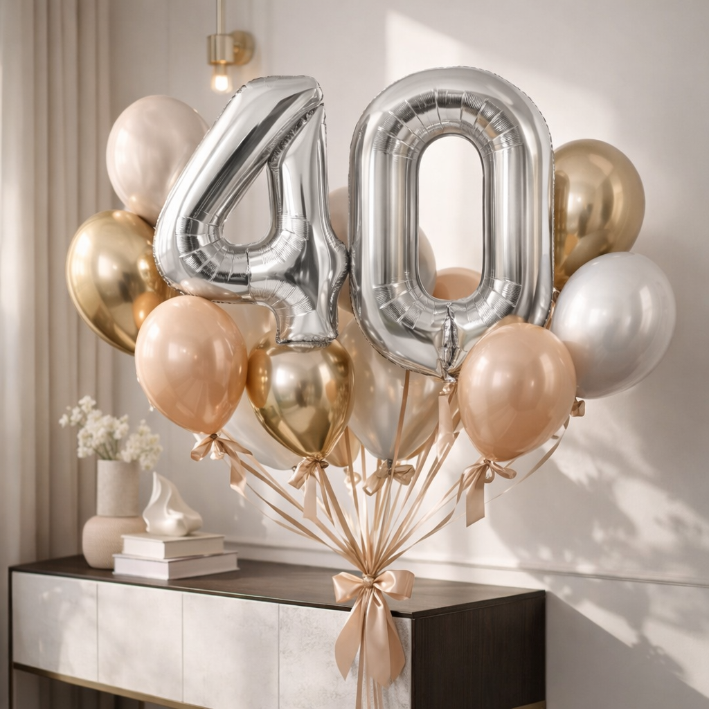 Silver Number 0 Foil Balloon 40 Inch Air Filled Pack of 1