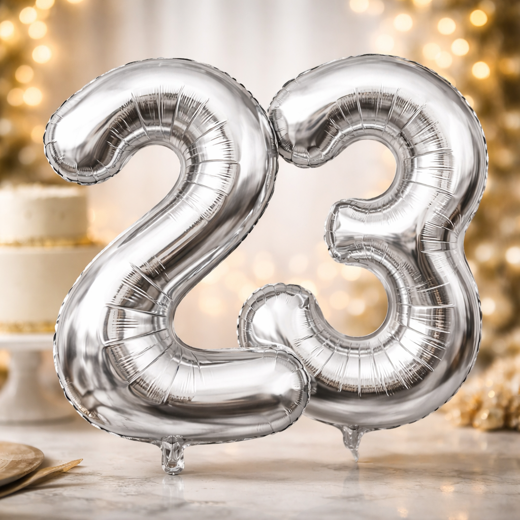 Silver Number 2 Foil Balloon 40 Inch Air Filled Pack of 1