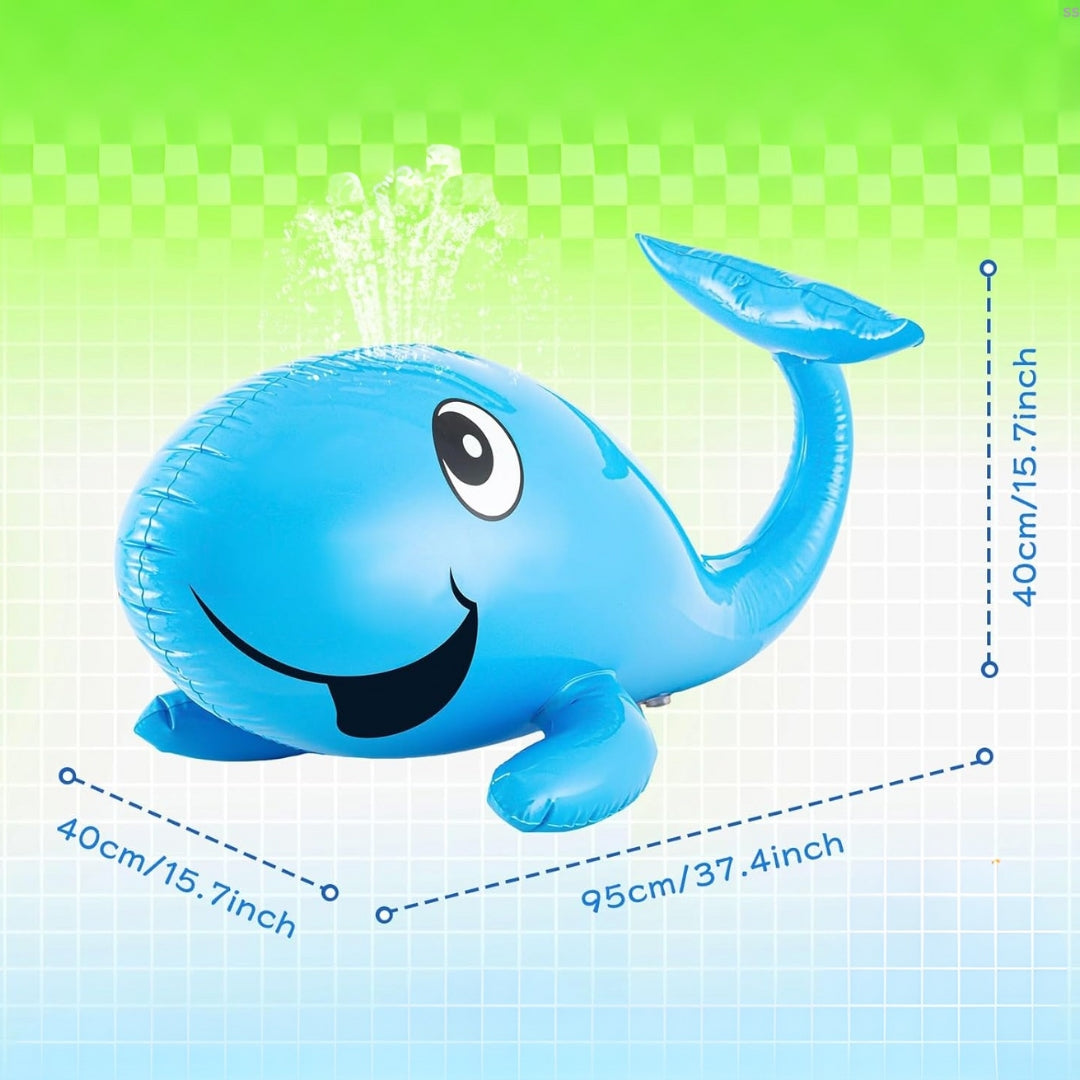 Shark Shaped Blue Inflatable Water Sprinkler for Kids - 1PC