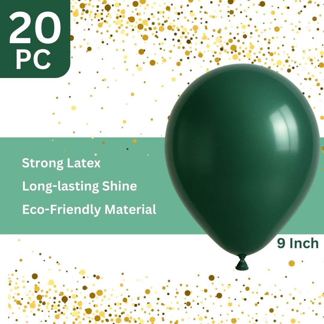 9" Chrome Green Balloons - 20PC