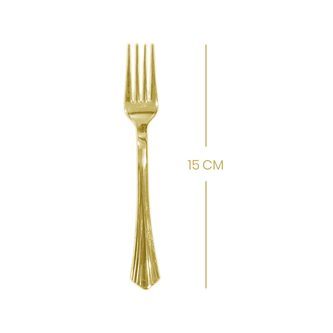 Metallic Golden Forks - 12PC