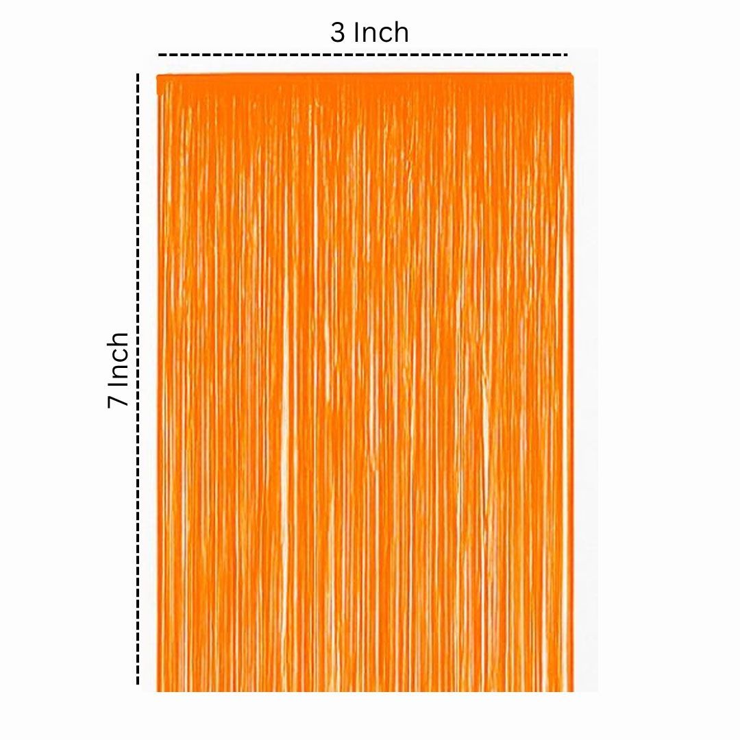 Neon Orange Foil Curtain 7FT X 3 FT
