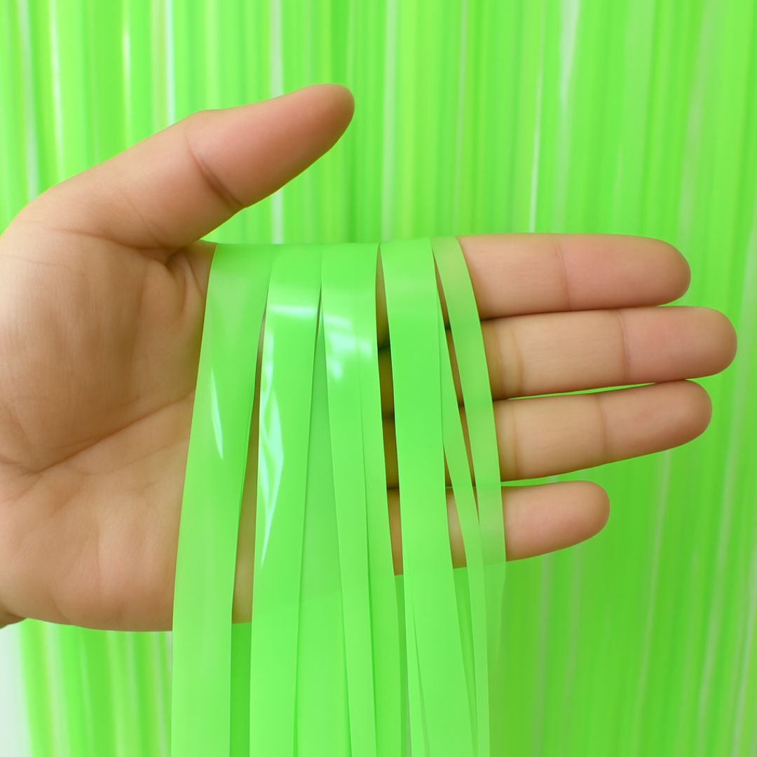 Neon Green Foil Curtain 7FT X 3 FT