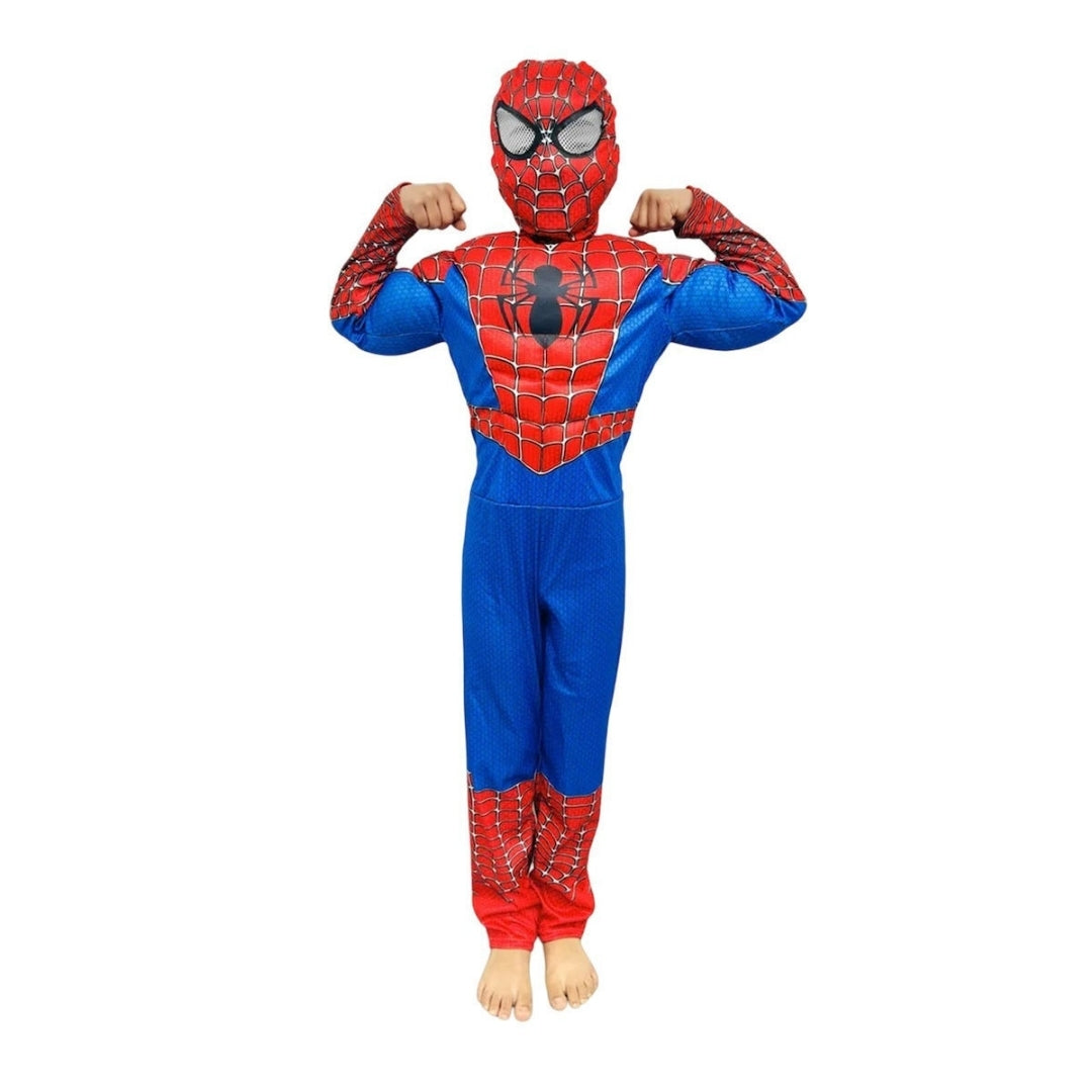 Deluxe Spiderman Muscular Costume w/Mask for Kids - Size S - Age 3 - 5 YRS