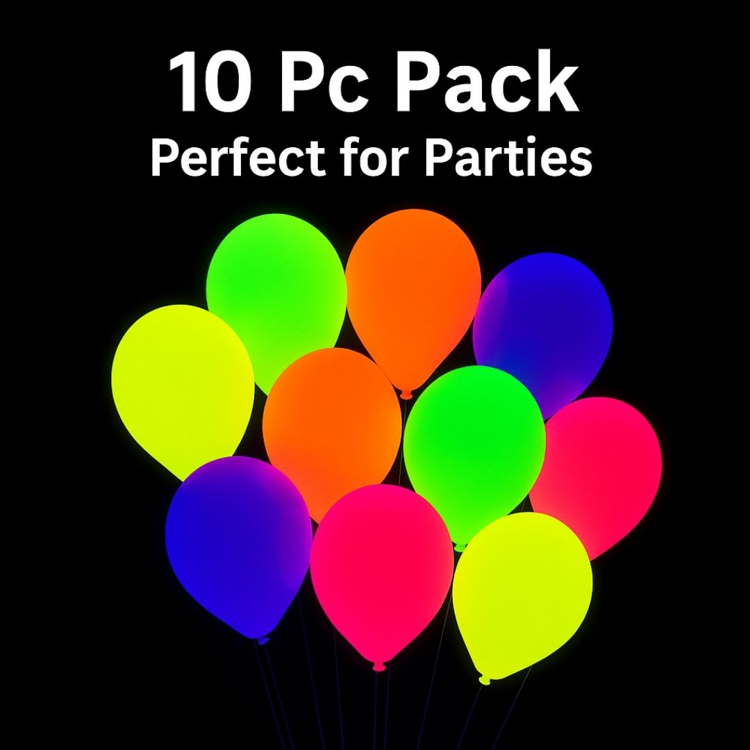 UV Glow in the Dark Helium Quality Balloons 12" - Pack of 10