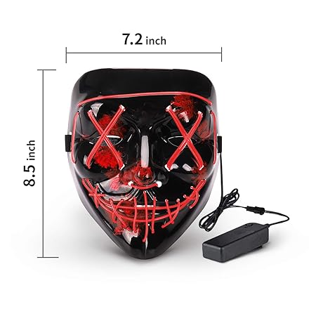 Light Up Dracula Mask Red - 1PC