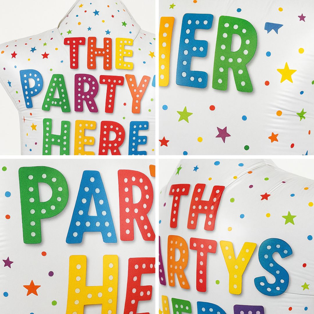 The Party's Here Star Shaped Balloon 18"
