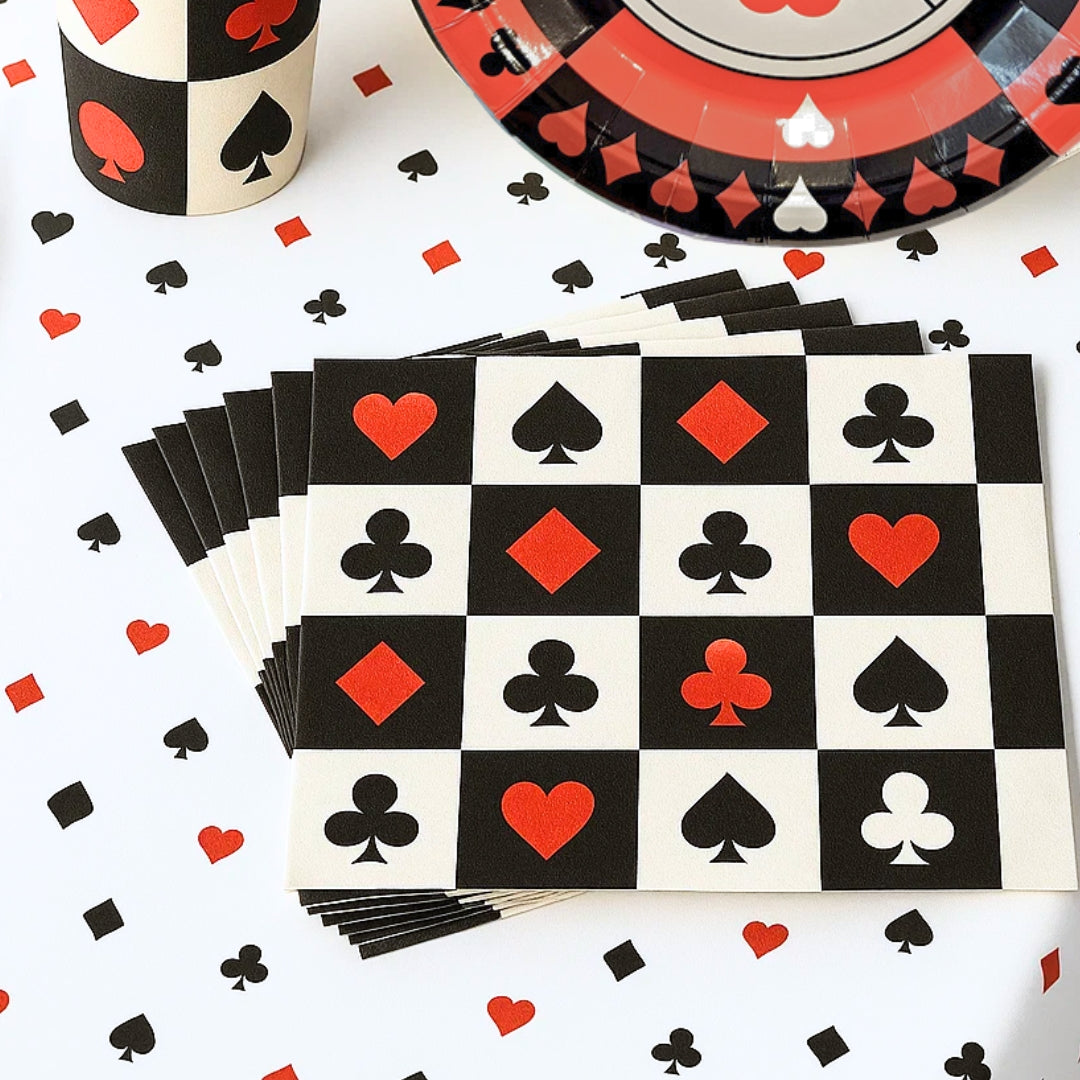Casino Theme Paper Napkins - 16PC