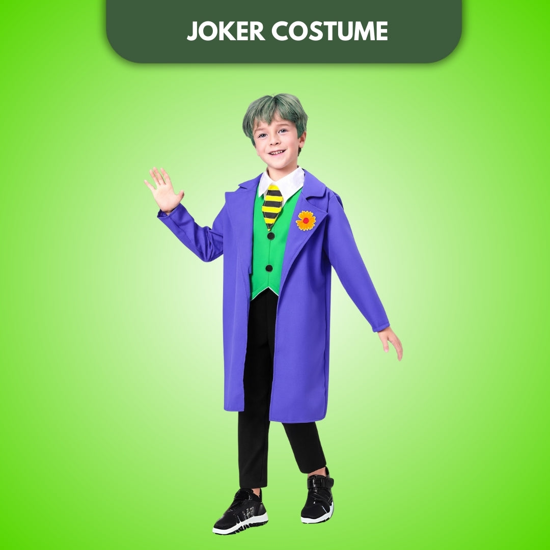 Dark Knight Deluxe Joker Costume w/ Doctor Coat, Pants & Vest for Kids - Size S - Age 3 to 5 Years