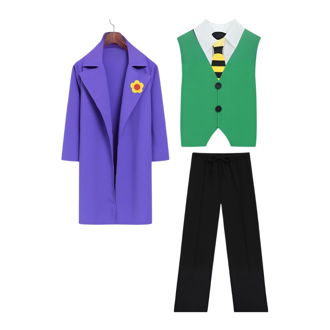 Dark Knight Deluxe Joker Costume w/ Doctor Coat, Pants & Vest for Kids - Size S - Age 3 to 5 Years