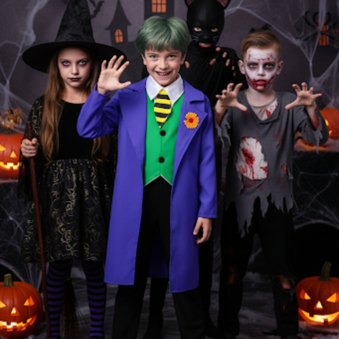 Dark Knight Deluxe Joker Costume w/ Doctor Coat, Pants & Vest for Kids - Size S - Age 3 to 5 Years