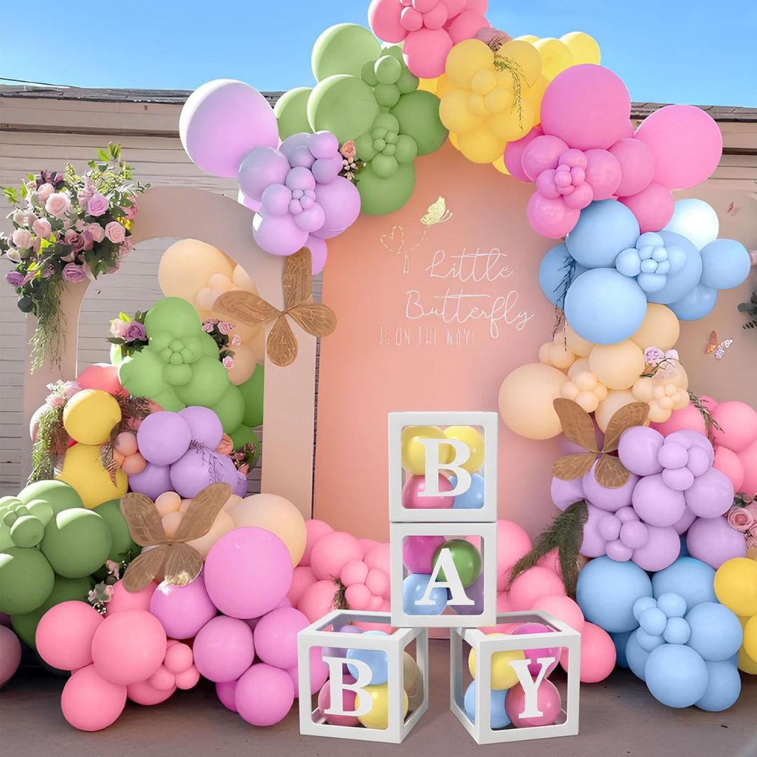 A Little Baby Is On the Way Banner and Balloons Garland Kit - 80 PC