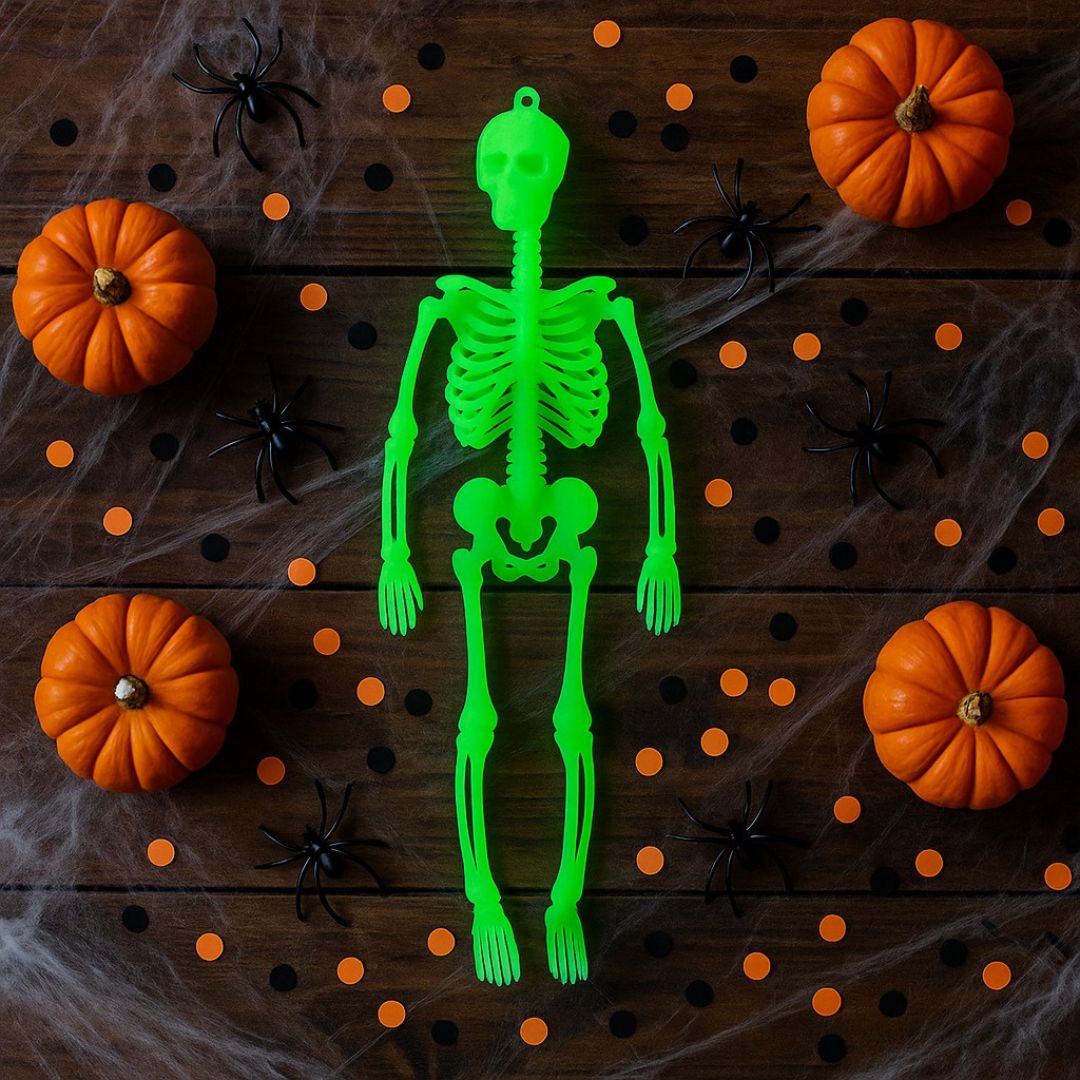 Glow in the Dark Hanging Skeleton - 12 inches - 1PC
