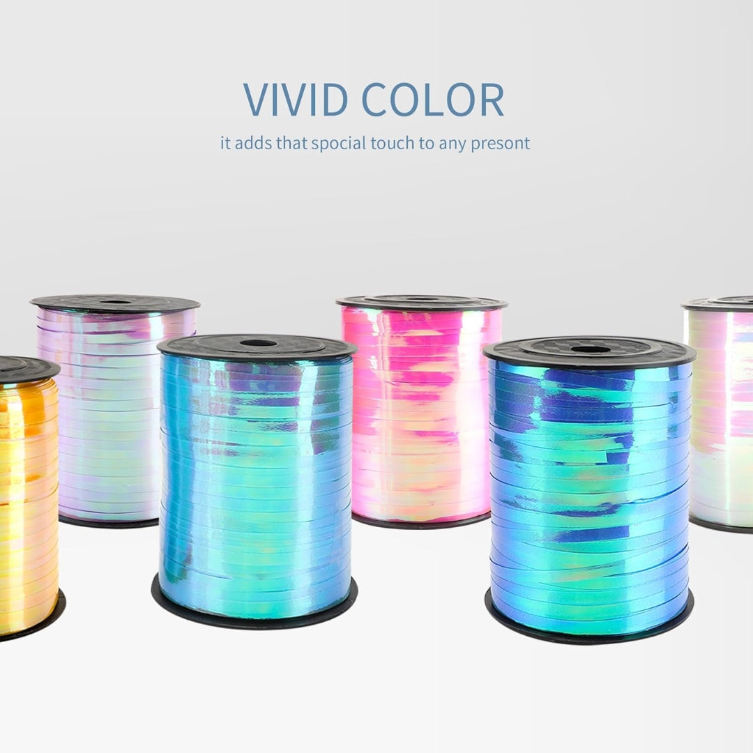 Iridescent White Balloon Tying Ribbon Roll - 1PC