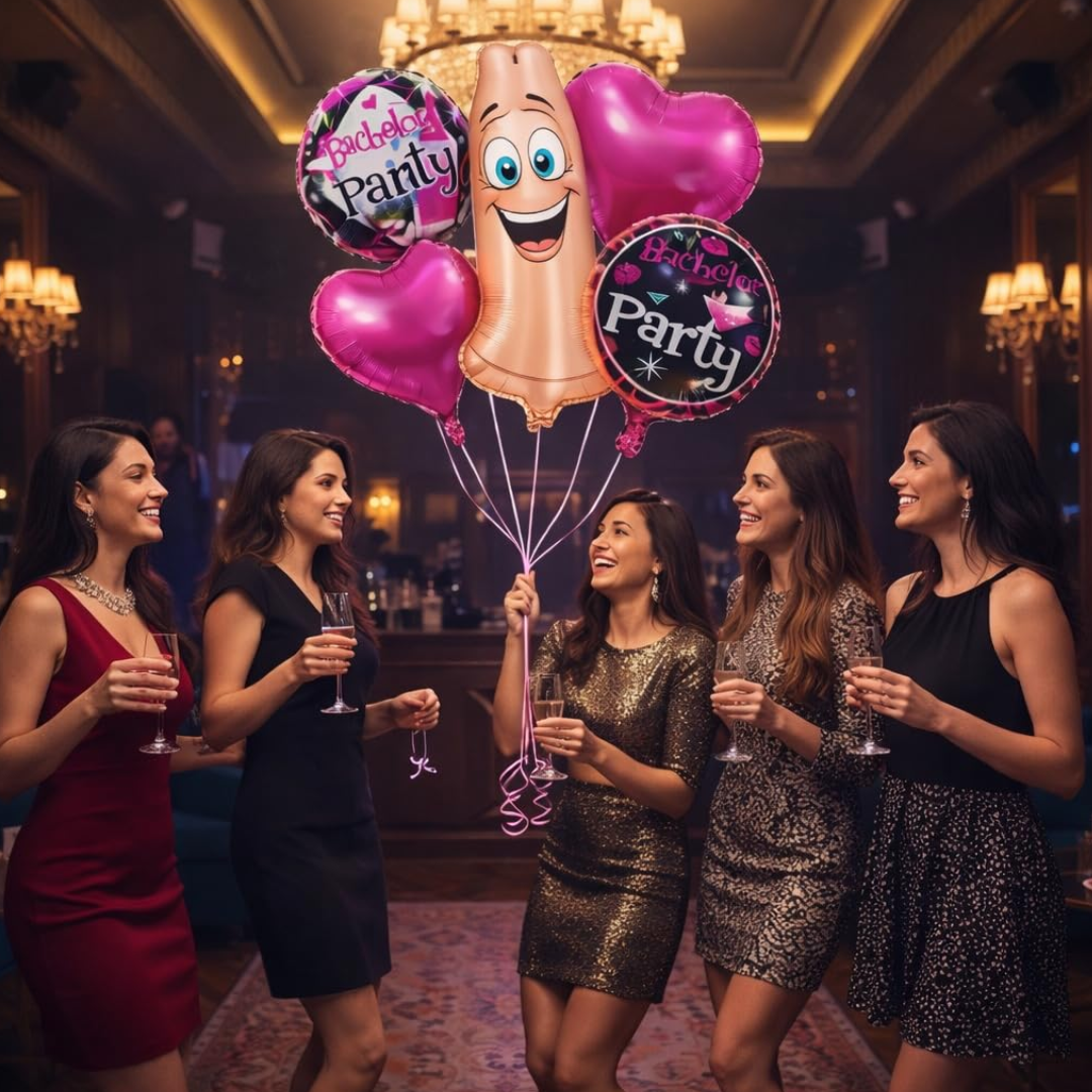 Smiling Condom Shape Foil Balloon Set of 5