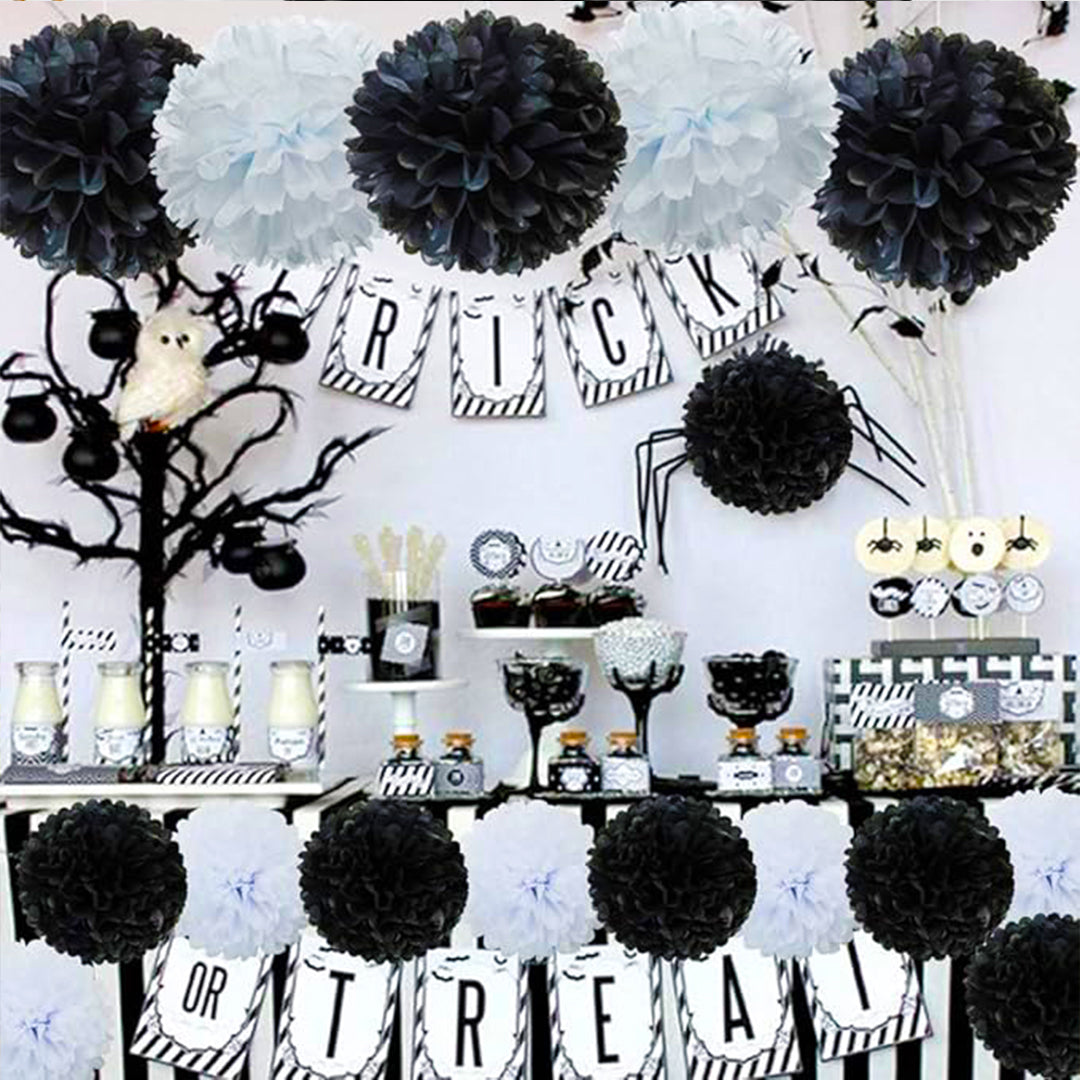 Black Fluffy Hanging Decor - 12 inches - 1PC