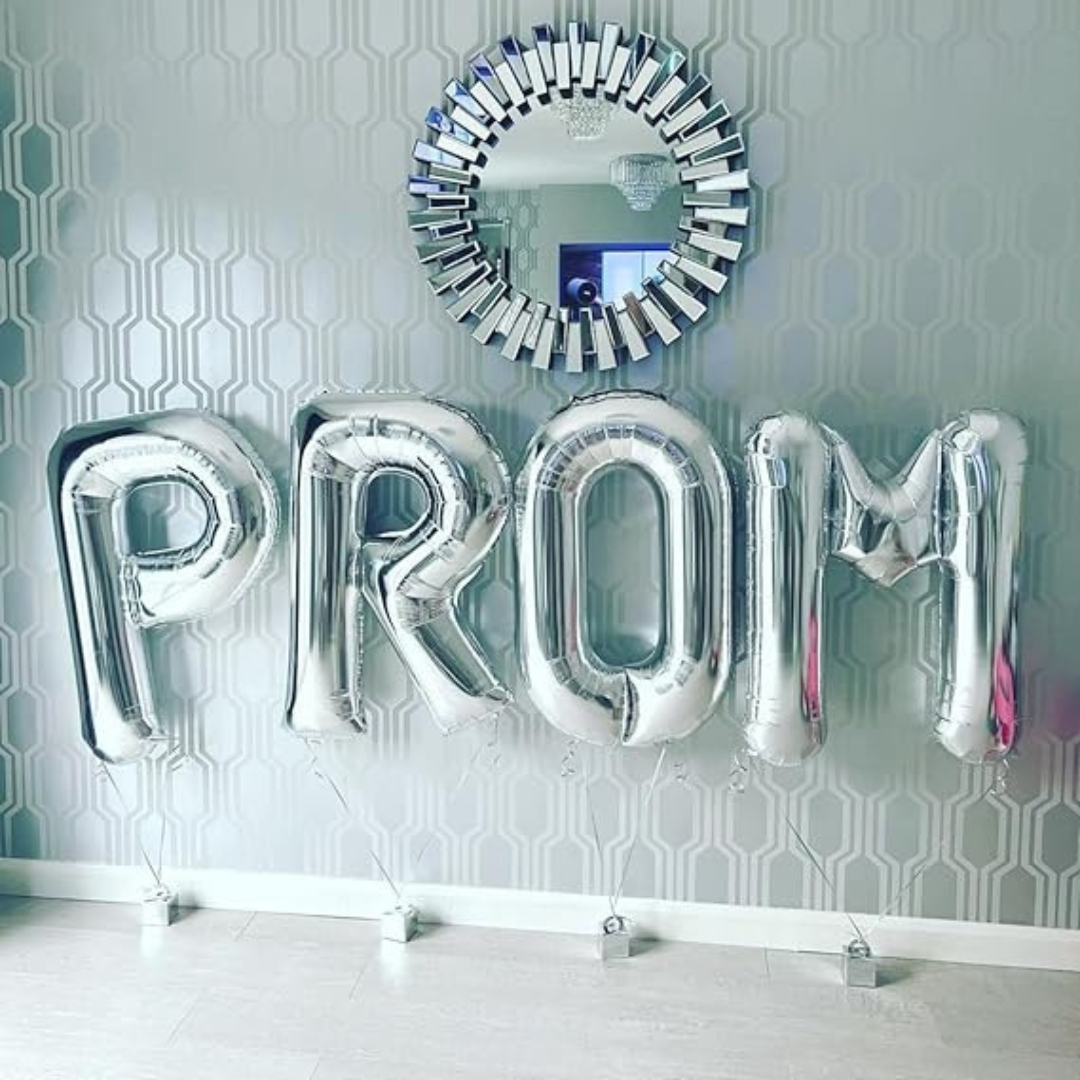 Letter P Silver Foil Balloon - 16 inches - 1PC
