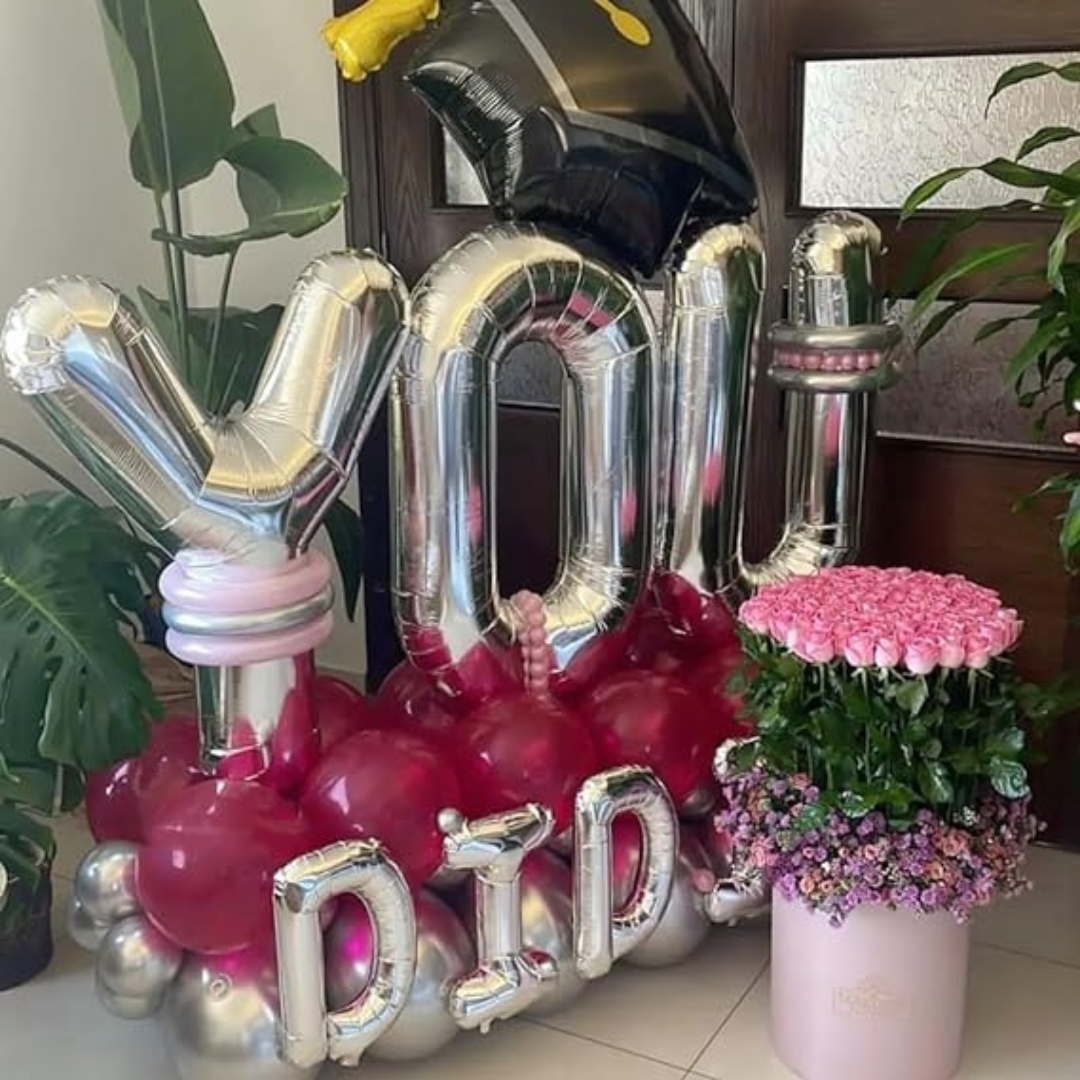 Letter V Silver Foil Balloon - 16 inches - 1PC