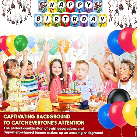Superhero Theme Happy Birthday Decor Set - 35PC