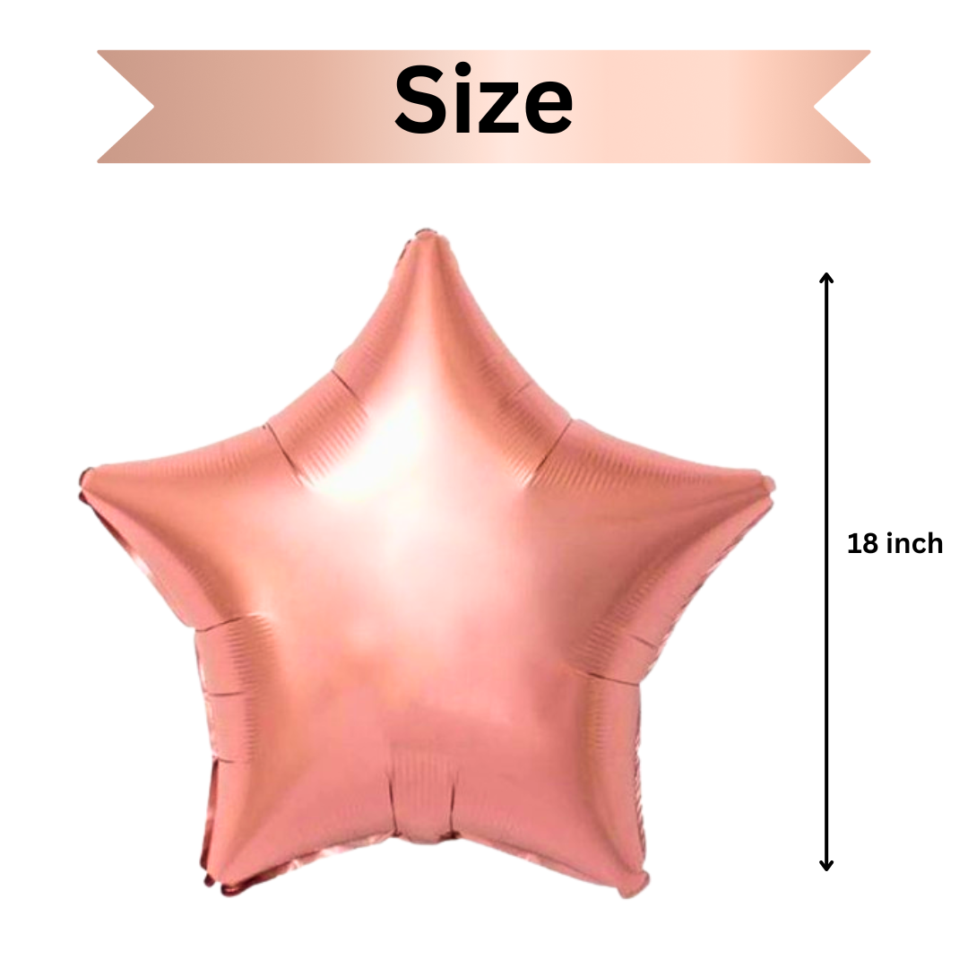 Rose Gold Star Shaped Balloon 18? - Set of 4PC
