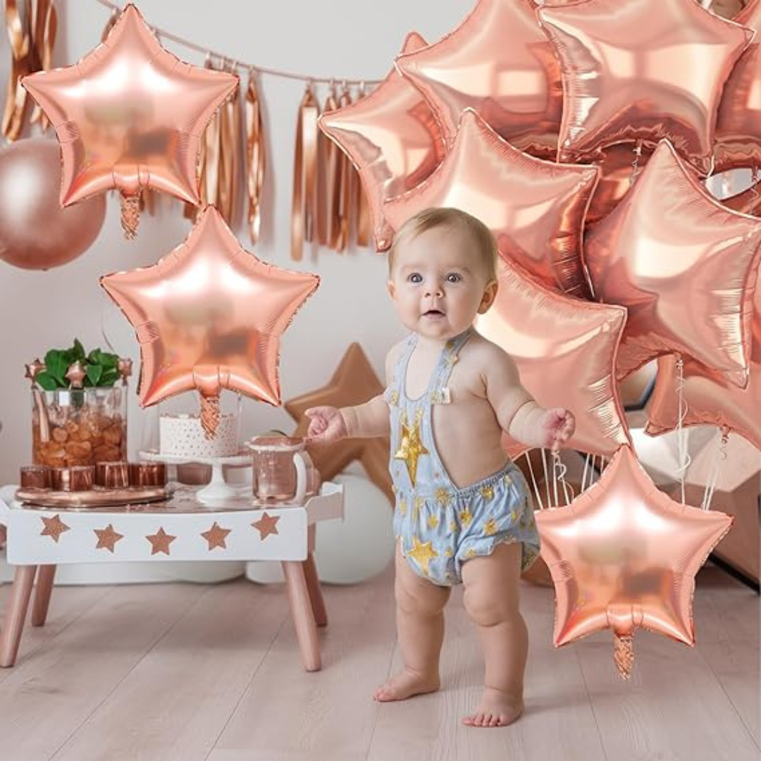 Rose Gold Star Shaped Balloon 18? - Set of 4PC
