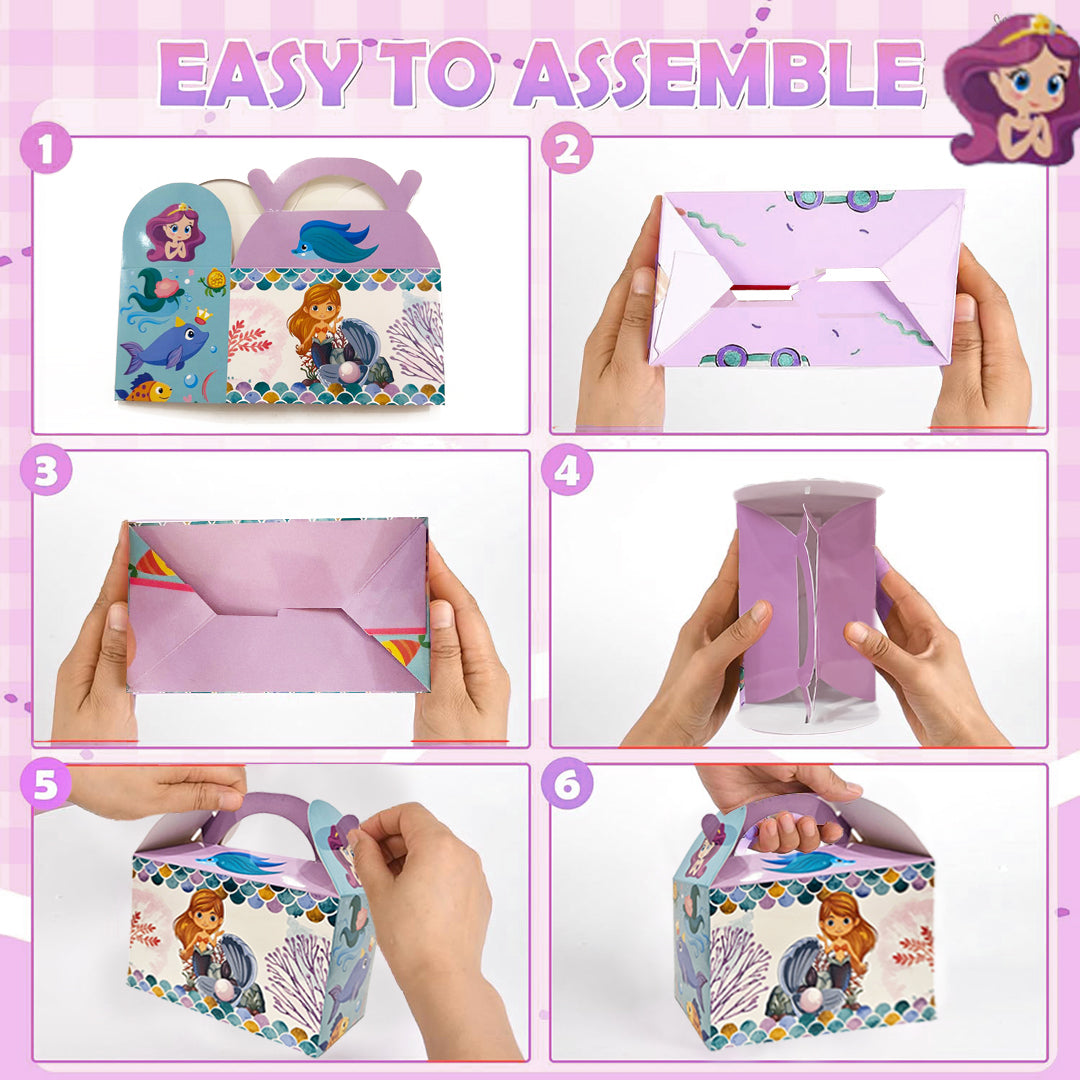 Mermaid Theme Treat Box for Return Gift/ Party Favour - 10PC