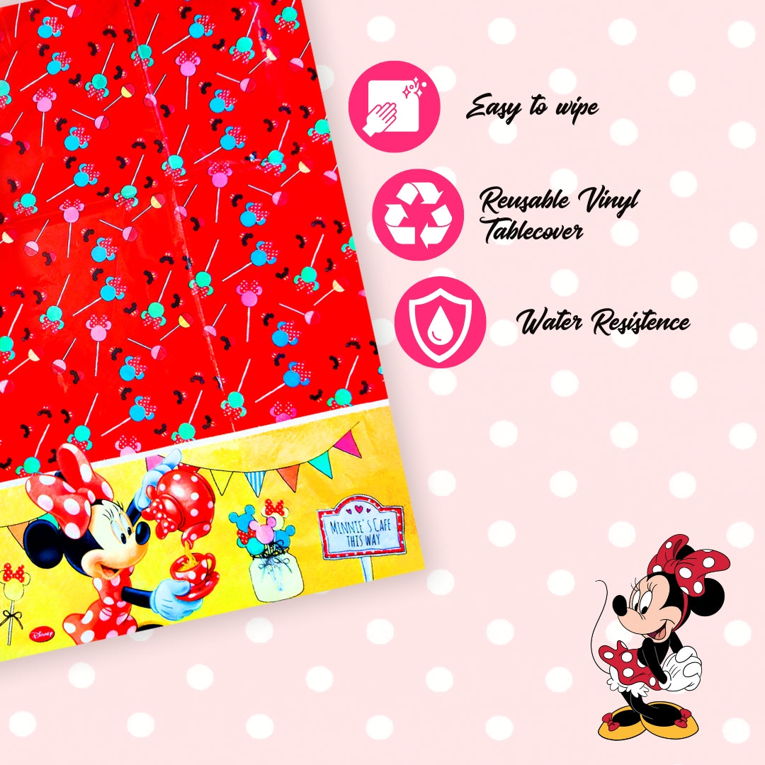 Mini Mouse Theme Table Cover for Party Decor - 70 inches X 47 inches - 1PC